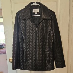 Worthington Genuine Lambskin Black Quilted Leather Jacket - SMALL